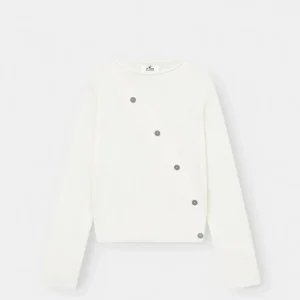 Asymmetrisk Cardigan Cremehvid