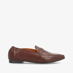 LUCY - Mørkebrun læder - Loafers med spids Dame